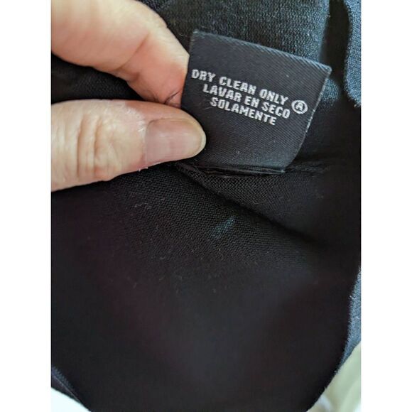 E.C. I.  N.Y. size 14P V-Neck black silk sweater with beaded trim - Picture 5 of 5